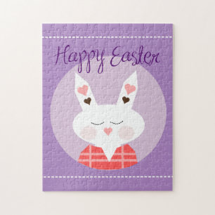 Happy Easter Bunny Paars Legpuzzel