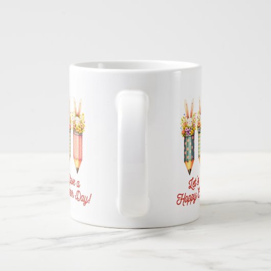 Happy Easter Bunny, Paasdag Grote Koffiekop (Achterkant)