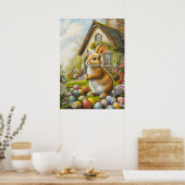 Happy Easter Bunny Painting Poster (Keuken)