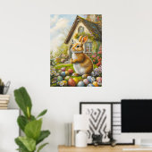 Happy Easter Bunny Painting Poster (Thuiskantoor)