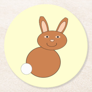 Happy easter Bunny Paper-Onderzetters Ronde Kartonnen Onderzetter