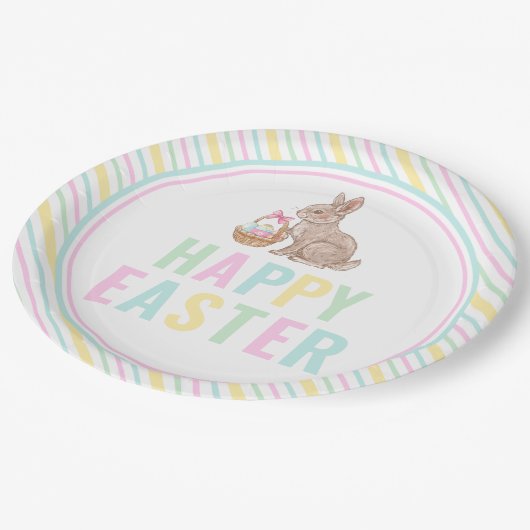 Happy Easter Bunny Papieren Bordje (Gekanteld)