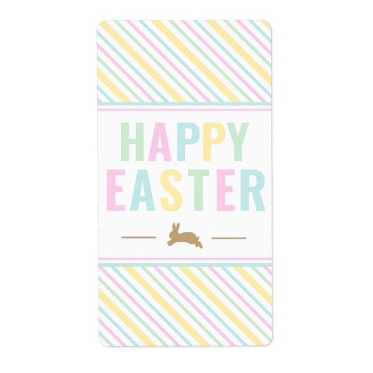 Happy Easter Bunny Pastel Sticker (Voorkant)