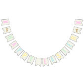 Happy Easter Bunny Pastel Sticker Vlaggetjes (Alle)