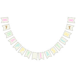 Happy Easter Bunny Pastel Sticker Vlaggetjes