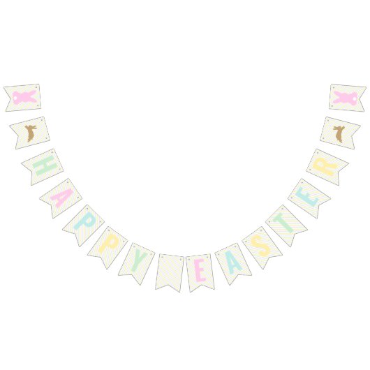 Happy Easter Bunny Pastel Sticker Vlaggetjes (Alle)