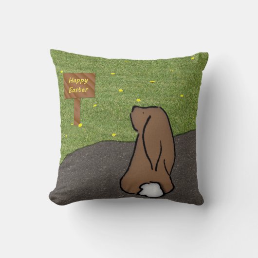 Happy Easter Bunny Pillow Kussen (Voorkant)