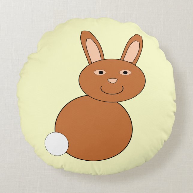 Happy Easter Bunny Pillow Rond Kussen (Voorkant)