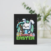 Happy Easter Bunny Pixel Game  Briefkaart (Staand voorkant)