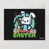 Happy Easter Bunny Pixel Game  Briefkaart (Achterkant)