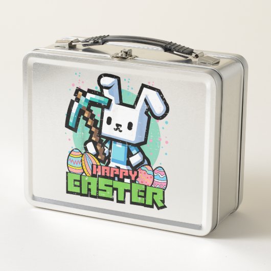 Happy Easter Bunny Pixel Game Gaming Gamer Boys Ki (Voorkant)