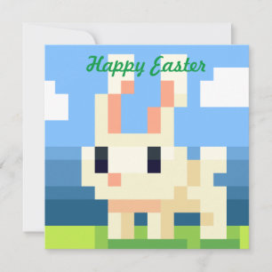 Happy Easter bunny pixelart, Pixel Art  Feestdagenkaart