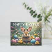 Happy Easter Bunny Postcard Briefkaart (Staand voorkant)