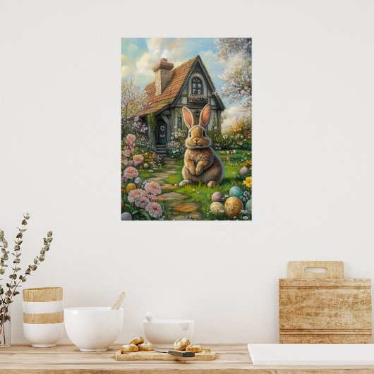 Happy Easter Bunny Poster (Keuken)