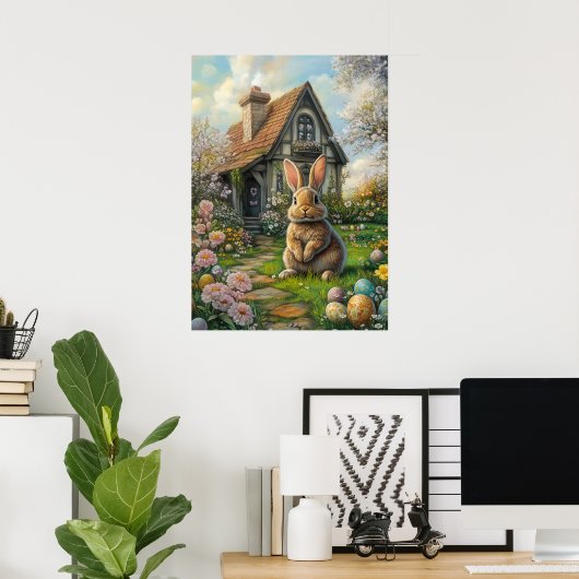 Happy Easter Bunny Poster (Thuiskantoor)