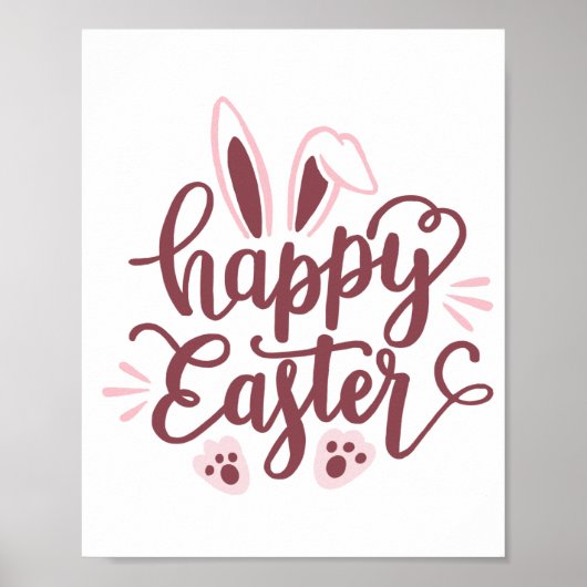 Happy Easter Bunny Poster – Schattigee lentevakant (Voorkant)