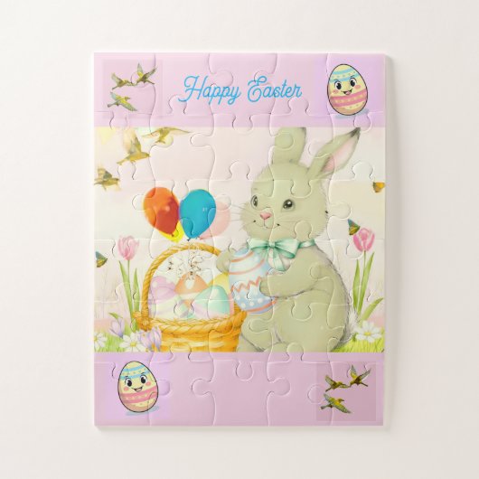 Happy Easter Bunny Puzzle Legpuzzel (Verticaal)