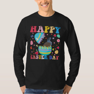 Happy Easter Bunny Quail  Easter Day Groovy T-shirt