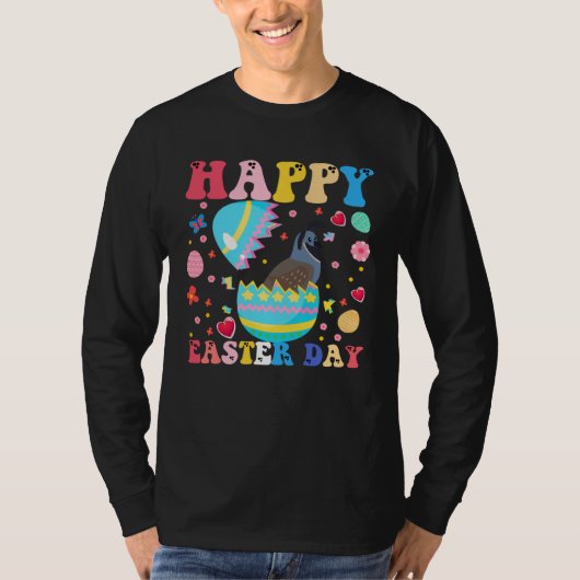 Happy Easter Bunny Quail  Easter Day Groovy T-shirt (Voorkant)