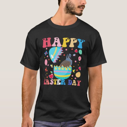 Happy Easter Bunny Quail  Easter Day Groovy T-shirt (Voorkant)