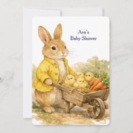Happy Easter Bunny Rabbit Baby Shower Invitation Kaart