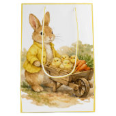 Happy Easter Bunny Rabbit Baby Shower Medium Cadeauzakje (Achterkant)