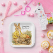 Happy Easter Bunny Rabbit Baby Shower Papieren Bordje (Feest)