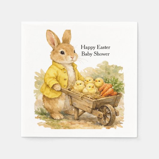 Happy Easter Bunny Rabbit Baby Shower Servet (Voorkant)