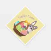 Happy Easter Bunny Rabbit Basket Egg Dinner Servet (Hoek)