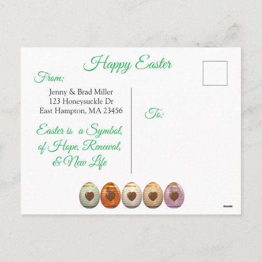 Happy Easter  Bunny Rabbit briefkaart (Achterkant)