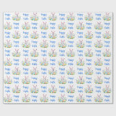 Happy Easter Bunny Rabbit Cadeaupapier (Vlak)