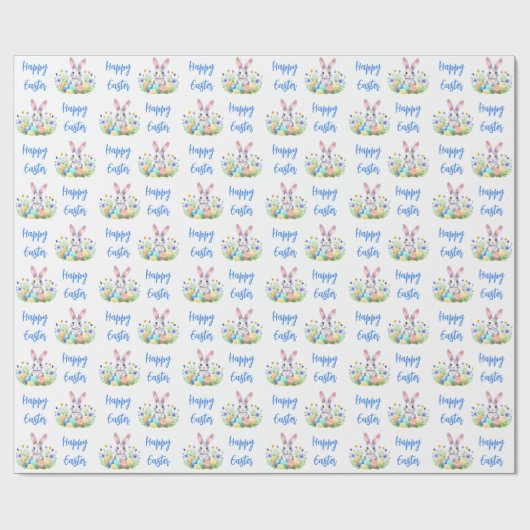 Happy Easter Bunny Rabbit Cadeaupapier (Vlak)