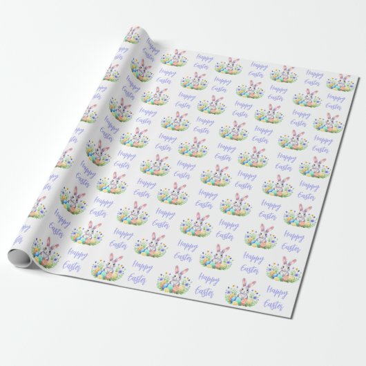 Happy Easter Bunny Rabbit Cadeaupapier (Uitgerold)