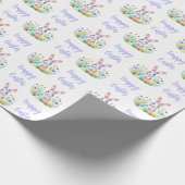 Happy Easter Bunny Rabbit Cadeaupapier (Hoek)