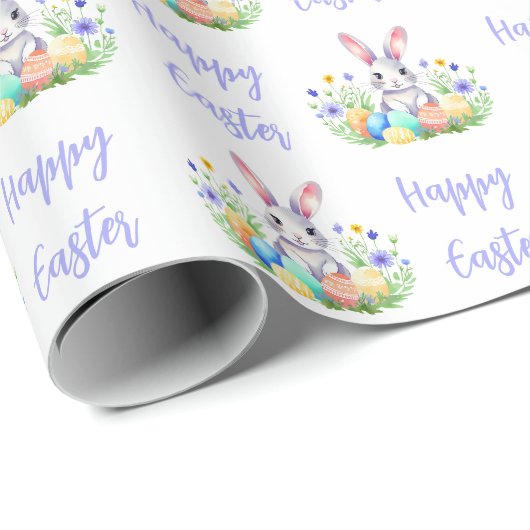Happy Easter Bunny Rabbit Cadeaupapier (Rol Hoek)