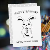 Happy Easter Bunny Rabbit Coloring Page