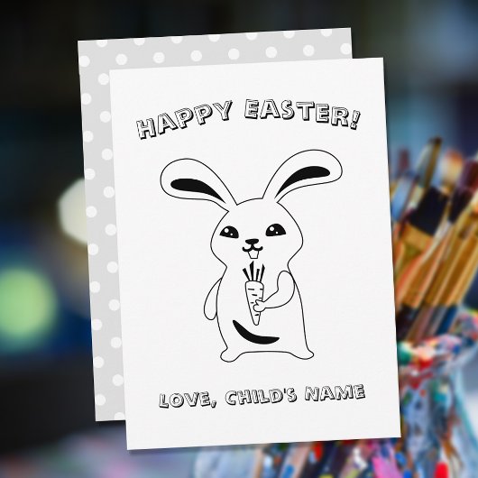 Happy Easter Bunny Rabbit Coloring Page