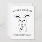 Happy Easter Bunny Rabbit Coloring Page (Voorkant)