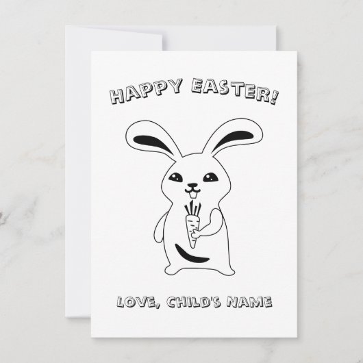 Happy Easter Bunny Rabbit Coloring Page (Voorkant)
