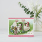 Happy Easter  Bunny Rabbit Egg Gnome Briefkaart (Staand voorkant)