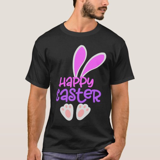Happy Easter Bunny Rabbit Egg Hunt Cute Ears Girls T-shirt (Voorkant)