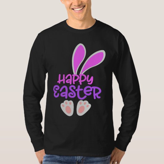 Happy Easter Bunny Rabbit Egg Hunt Cute Ears Girls T-shirt (Voorkant)