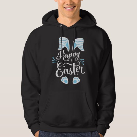 Happy Easter Bunny Rabbit Face Easter Day Men Boys Hoodie (Voorkant)