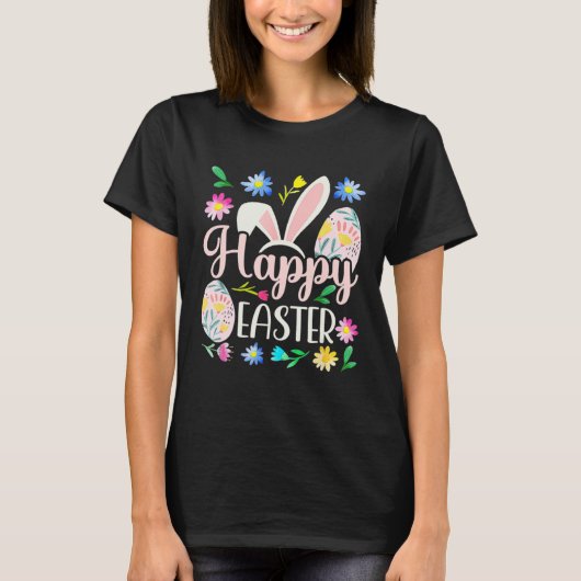 Happy Easter Bunny Rabbit Face  Easter Day Women G T-shirt (Voorkant)