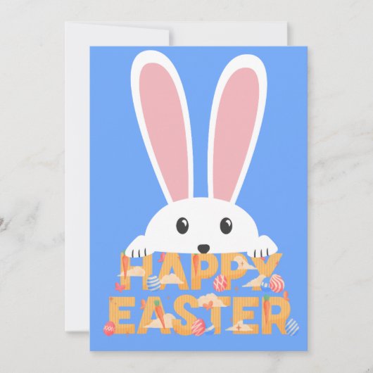 Happy Easter Bunny Rabbit Feestdagenkaart (Voorkant)