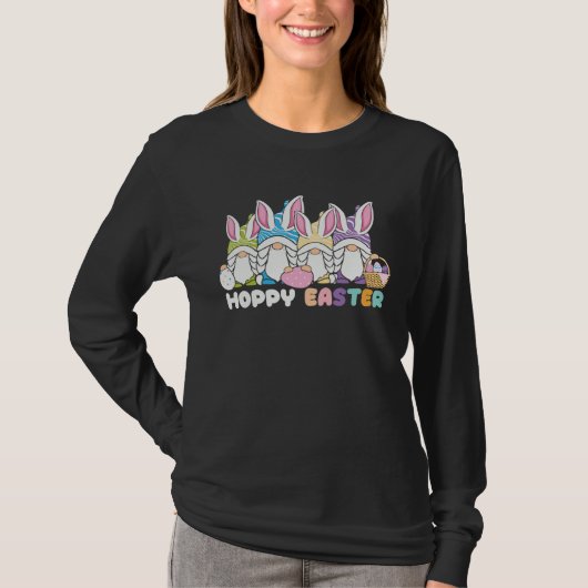 Happy Easter Bunny Rabbit Gnomes Easter Day Egg Hu T-shirt (Voorkant)
