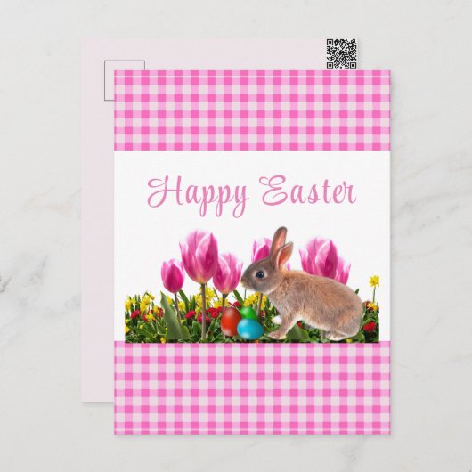 Happy Easter Bunny Rabbit Holiday Briefkaart (Voorkant / Achterkant)