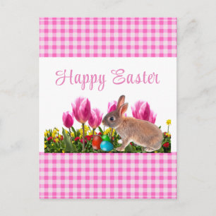 Happy Easter Bunny Rabbit Holiday Briefkaart