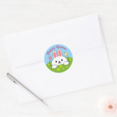Happy Easter Bunny Rabbit Ronde Sticker (Envelop)