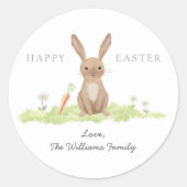 Happy Easter Bunny Rabbit Ronde Sticker (Voorkant)